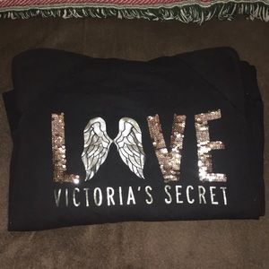 Black Victoria’s Secret Full-Zip Bling with Hood